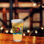 Lion en Unicorn Rampant Beer Coat of Arms Glas