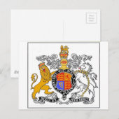 LION EN UNICORN WAPENKLACHT BRIEFKAART (Voorkant / Achterkant)