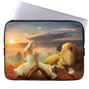 LION- EN VROUWENFANTASY-LAPTOPSLAGEN LAPTOP SLEEVE