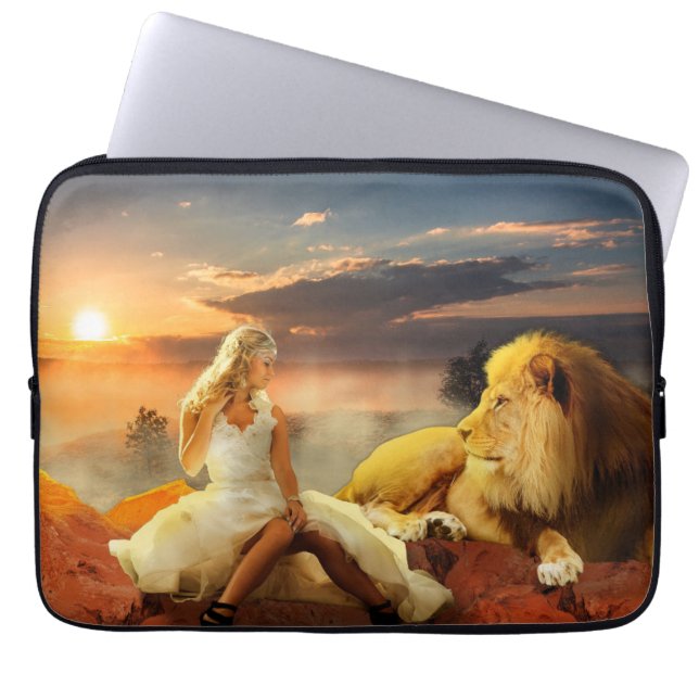 LION- EN VROUWENFANTASY-LAPTOPSLAGEN LAPTOP SLEEVE (Voorkant)