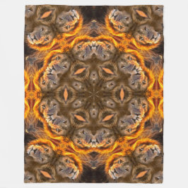 Lion Energy Shaman Mandala Fleece Deken