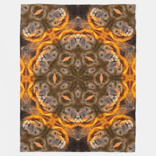 Lion Energy Shaman Mandala Fleece Deken