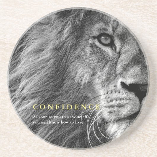 Lion Eye Confidentieofferte Inspirerend Zandsteen Onderzetter (Voorkant)