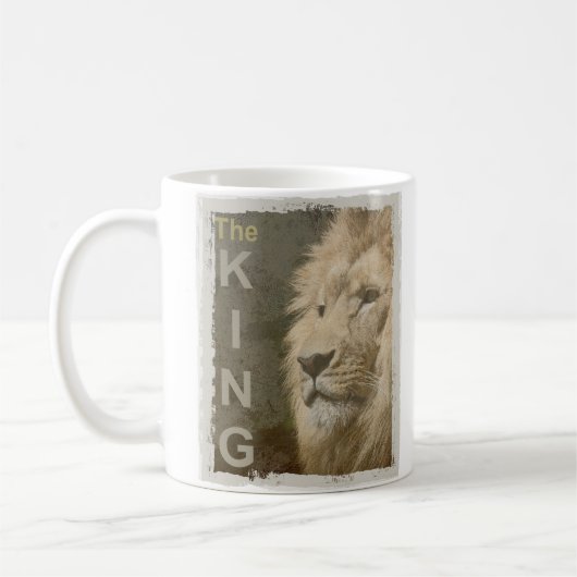 Lion Face Animal King Elegant Sjabloon Custom Koffiemok (Links)