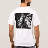 Lion Face Back Side Print Moderne Sjabloon Mannen T-shirt (Achterkant)