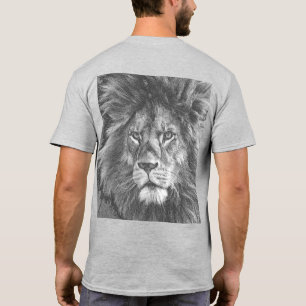 Lion Face Back Side Print Sjabloon Pop Art Mannen T-shirt
