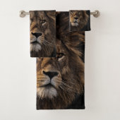 Lion Face Bathroom Towel set Bad Handdoek (Insitu)