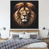Lion Face Canvas Print (Insitu (Slaapkamer))