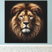 Lion Face Canvas Print (Insitu (Houten vloer))