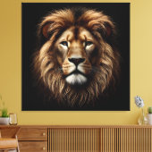 Lion Face Canvas Print (Insitu (Woonkamer))