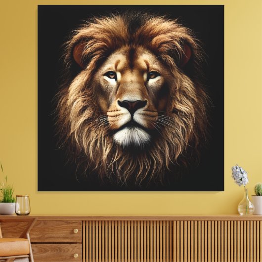 Lion Face Canvas Print (Insitu (Woonkamer))