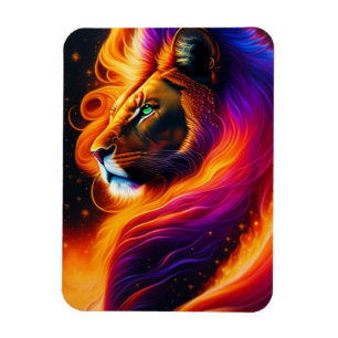Lion Face Colorful Painting Art Magneet
