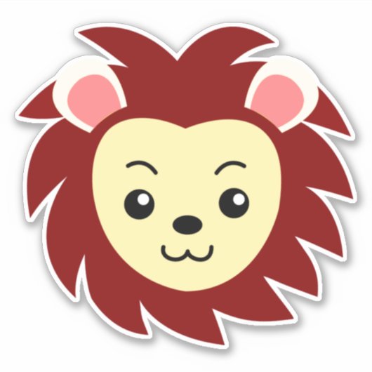 Lion Face Custom-Cut Vinyl Sticker (Voorkant)