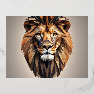 Lion Face Design Folie Feestdagen Briefkaart
