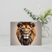 Lion Face Design Folie Feestdagen Briefkaart (Staand Voorkant)