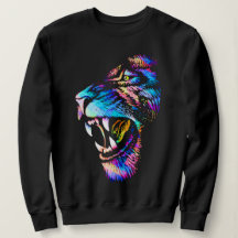 Lion Face Drawing - Colorful Lion Sweatshirt