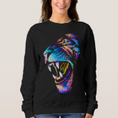 Lion Face Drawing - Colorful Lion Sweatshirt (Voorkant)