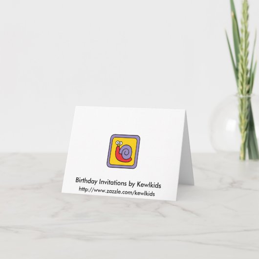 Lion Face eerste verjaardagsuitnodiging (Achterkant)