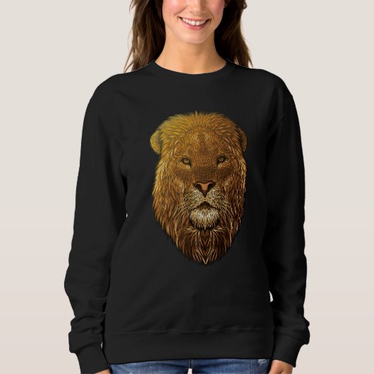 Lion Face Fearless African Lion Head Animal Kinder Trui (Voorkant)