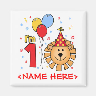 Lion Face First Birthday Magneet