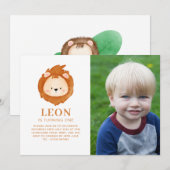 Lion Face Fotouitnodiging Kaart (Voorkant / Achterkant)