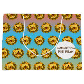 Lion Face glimlachen Groot Cadeauzakje (Voorkant)