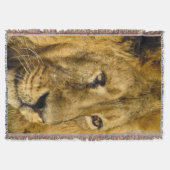Lion Face Head Wildlife Cat Animal Throw Blanket Deken (Voorkant)