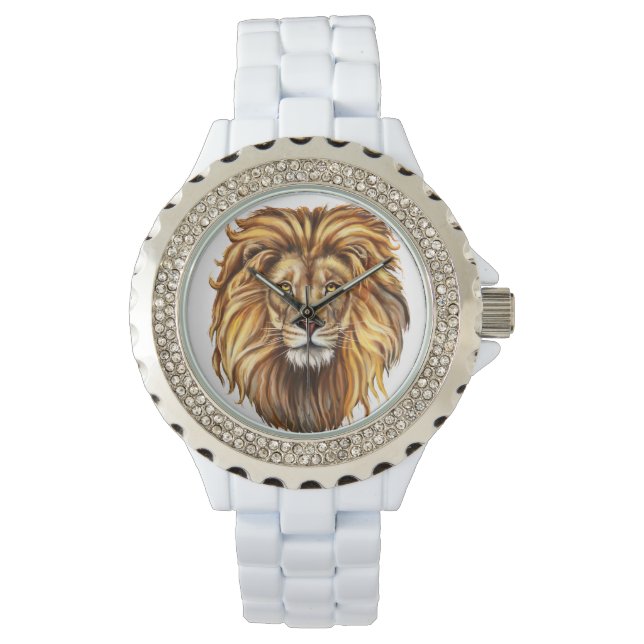 Lion Face Illustration Horloge (Voorkant)