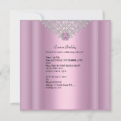 Lion Face Jewel Afbeelding Birthday Party Pink Kaart (Achterkant)