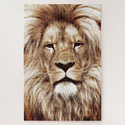 Lion Face Jigzaag Puzzle Legpuzzel (Verticaal)