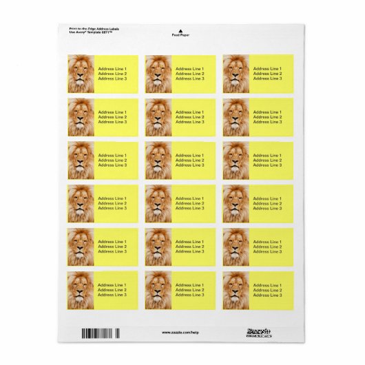 Lion Face Label (Full Sheet)