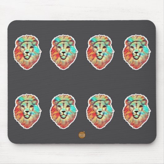 Lion Face Mouse Mat Muismat (Voorkant)