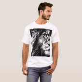 Lion Face Pop Art Sjabloon Moderne Mannen T-shirt (Voorkant volledig)