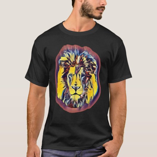 Lion Face Pop Art T-shirt (Voorkant)