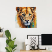 Lion Face Poster (Thuiskantoor)