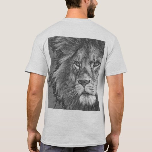 Lion Face Sjabloon Pop Art Mannen Modern T-shirt (Achterkant)