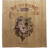 Lion Face Strong Courage Christelijke Bijbelse Ver Douchegordijn (Voorkant)