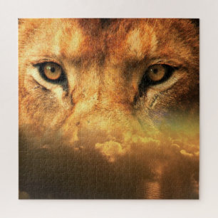Lion Face - Sunset Art - Legpuzzel