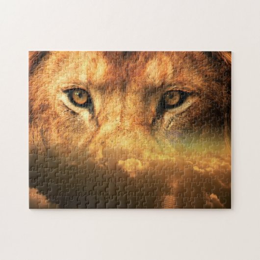Lion Face - Sunset Art - Legpuzzel (Horizontaal)