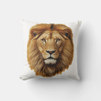 Lion Face Throw Pillow | Cute Jungle Animal Cushio Kussen