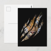 Lion Face Tiger Safari Claw Torn Briefkaart (Voorkant / Achterkant)