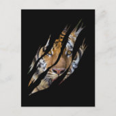 Lion Face Tiger Safari Claw Torn Briefkaart (Voorkant)