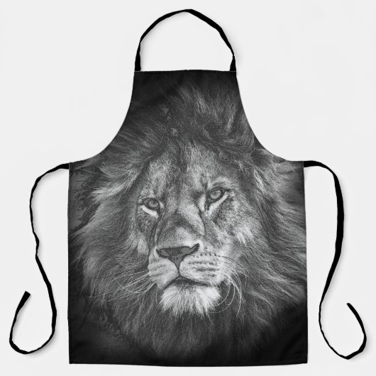 Lion Face Wild Animals Trendy Sjabloon Black Schort (Voorkant)