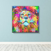 Lion-Face | Zazzle_Growshop. Canvas Afdruk (Insitu (Houten vloer))