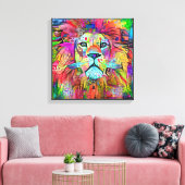 Lion-Face | Zazzle_Growshop. Canvas Afdruk (Insitu (Woonkamer))