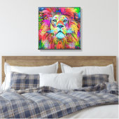 Lion-Face | Zazzle_Growshop. Canvas Afdruk (Insitu (Slaapkamer))