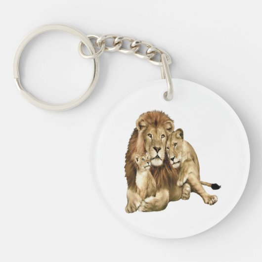 Lion Family Art Wildlife Sleutelhanger (Voorkant)