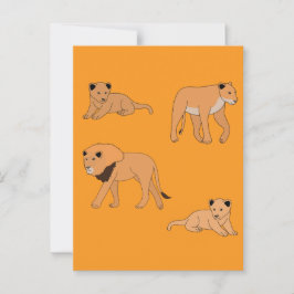Lion Family Briefkaart