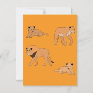 Lion Family Briefkaart