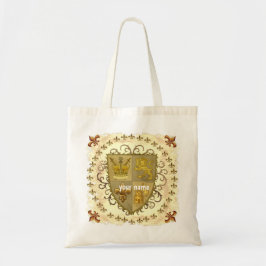 Lion Family Crest achternaam canvas tas